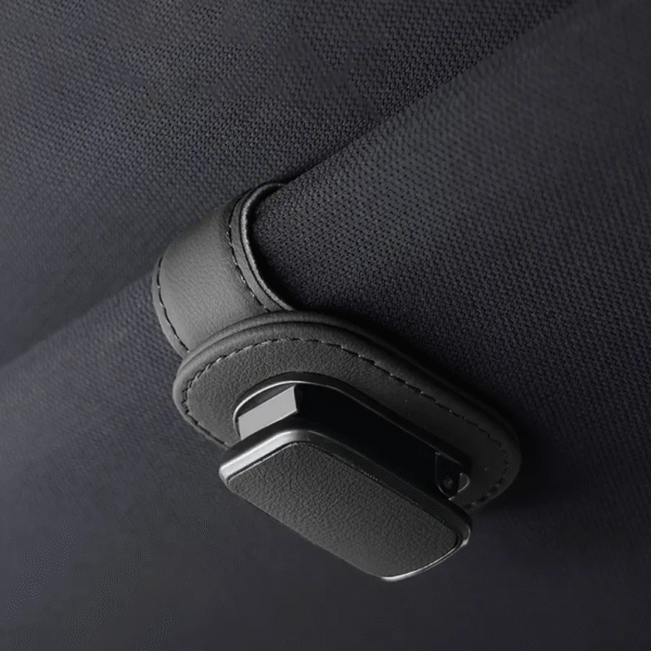 High Quality Faux Leather Car Sun Visor Glasses Holder Clip