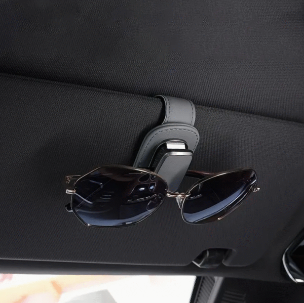 High Quality Faux Leather Car Sun Visor Glasses Holder Clip
