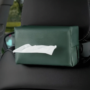 Car Tissue Holder with Zipper in Green